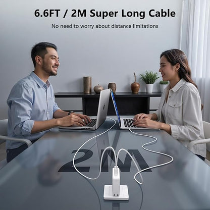 Mac Book Pro Charger - 280W, 2-Ports 140W USB C Fast Laptop Charger, Compatible with Mac Book Pro/Air 16 15 14 13 inch, M1 M2 M3 M4 Series and All USB C Device, with 6.6FT Type C & Magnetic 3 Cable