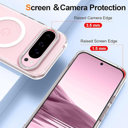 Magnetic for Google Pixel 9 Pro XL Case, [Military Grade Drop Protection] [Compatible with MagSafe] Shockproof Slim Translucent Matte Anti-Slip for Women Girls Men Case, Clear