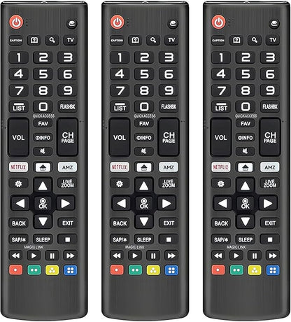 (Pack of 3) Replacement for LG TV Remote Control, Compatible with All LG Smart TVs Remote, for AKB75095307 AKB75375604 AKB74915305 AK75675304 AKB76040302 AKB76037601 AKB75675313