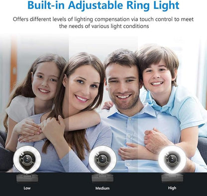 AIDELF Webcam Computer Camera 1080P with Dual Microphone Adjustable Right Light Web cam for PC Advanced Auto-Focus with Tripod Zoom Streaming Camera Gaming Webcam for YouTube Xbox Facebook Streamer