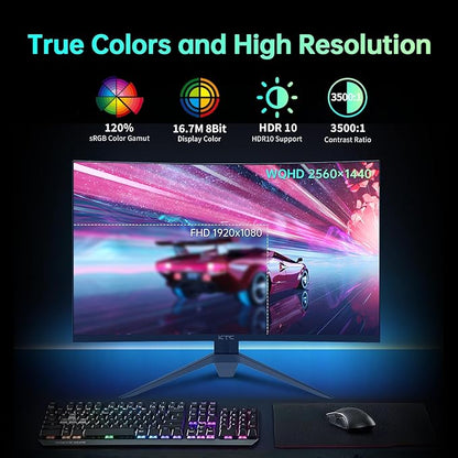 KTC 32 inch Curved Gaming Monitor, 180Hz 1ms MPRT, 2K 1440P 144Hz Monitor, 1500R HVA Display, FreeSync Premium, HDR, 120% sRGB, DisplayPort/HDMI/USB, Vesa Support 3.9x3.9'', PC Moniter for Gamers
