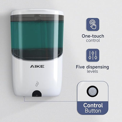 AIKE Liquid Automatic Wall Mount Soap Dispenser,Battery Operated Model AK1216,White