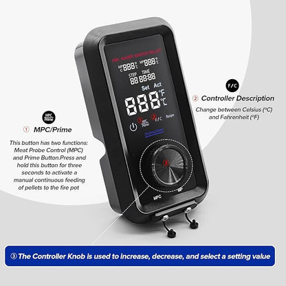 【UPGRADE】Digital PID Vertical Control Board Complete with WiFi Capability Compatible with Pit Boss Pro Series II 4-Series Wood Pellet Vertical Smoker Part NO. 80147