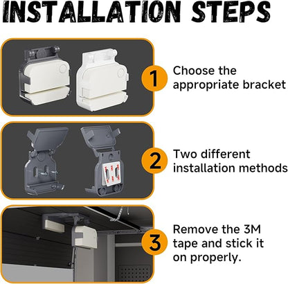 Garage Door Bracket for Ring Alarm Contact Sensor 2nd Gen | Secure Mount with Quick-Snap Clip & Screws | Easy Install Accessory (Gray, Sensor Not Included)