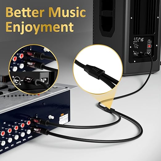 Kxable RCA Y-Adapter Splitter Cable 75 Feet, 1 RCA Male to 2 RCA Male Stereo Audio Subwoofer Cable, Bi-Directional, for Home Theater, Hi-Fi System, Amplifier, Speaker, 24K Gold Plated, OD:5.0MM
