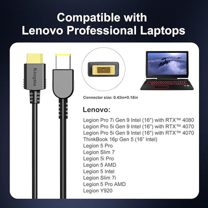 330W Lenovo Legion 7i GaN Laptop Charger with XT60 Port (20V/16.5A) 11/45mm PD 3.0 Fast Charging Adapter, Compatible with Legion Slim 7i N9000K Y9000X R9000P- Gaming & Engineering Laptops Charger