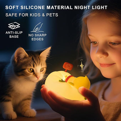 AuroraNiteBeam Duck Night Light for Kids, 7 Colors LED Nursery Lamp Dimmable & Rechargeable, Duck Silicone Lamp for Bedroom/Nursery,Room Decor Lamp Gift for Adult Toddler/Boys/Girls