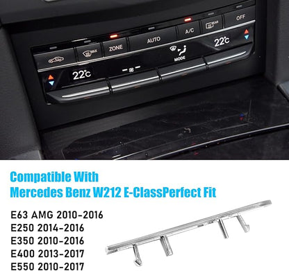 Jaronx Compatible with Mercedes Benz AC Button Trim E Class W212, Air Conditioning Climate Control Button Chrome Silver Trim for E Class W212 E63 AMG E250 E350 E400 E550 2010-2017 (Matte)