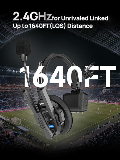 SYNCO XTALK XPRO Wireless Communication Headset System, 9 Person Full Duplex 2.4GHz Wireless Headsets with 24H Battery Life 500m/1640ft Noise Reduction, Xtalk-Xpro9-intercom-communication-headset