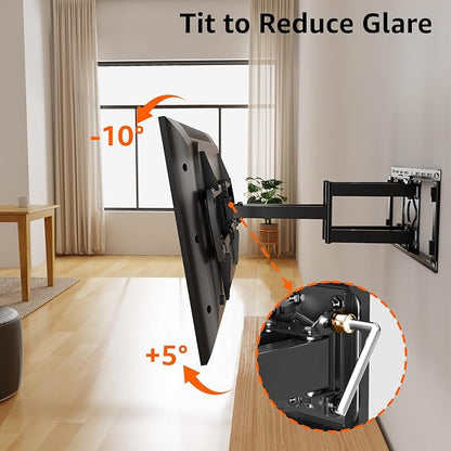 ELIVED Heavy Duty TV Wall Mount for Most 42"-90" TV Up to 200 LBS, Max VESA 800x400mm, Pre-Assembled Wall Mount Bracket, Full Motion Swivel tv Mount Fits 24"/18"/16" Wood Studs, YD3028