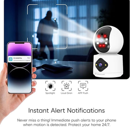 VSTARCAM 2K+2K Cameras for Home Security Indoor, Dual Cameras, 360° Pan-Tilt, Color Night Vision, Motion Detection, Real-time Alerts, 2-Way Audio, Works with Alexa,Cloud & SD Card Storage(up to 256GB)
