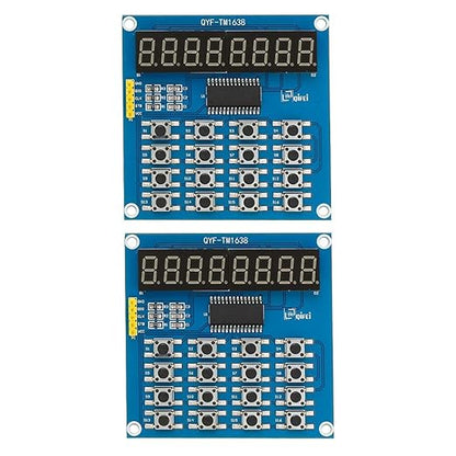 2PCS TM1638 LED Display 8Bit Digital Tube Module 16 Keys 3-Wire Control Keyboard for Arduino DIY