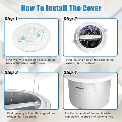 HTONG Innovation V2262-50 7 Inch Bathroom Exhaust Fan, 50 CFM Ceiling Exhaust Fan for 8" Rough-in Opening, 1.0 Sones Quiet Effective Ventilation for Bathroom, Kitchen, Laundry Room, Mobile Home