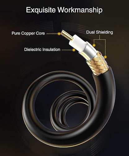 BlueRigger RCA Audio Subwoofer Cable (15FT, Dual Shielded, Gold Plated RCA Connectors) – for Subwoofer, Amplifier, Home Theater