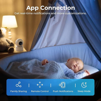 IMILAB C22 3K Security Indoor Camera - 360° View Home Camera with Color Night Vision for Baby/Pet Monitor, Plug-in 2.4Ghz WiFi 6 Inside Cam, 2-Way Audio, AI Detection, Local/Cloud Storage(White)