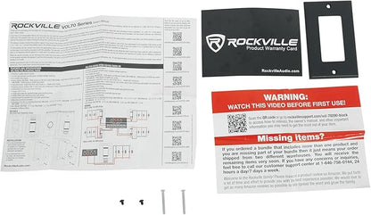 Rockville VOL70200 Black 200W 70V Volume Control Zone Controller, Single Gang, 12-Step Attenuation, Detachable Euro-Block, for Multi-Zone Audio Systems