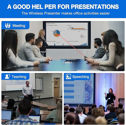 Presentation Clicker Wireless Presenter Remote USB Control Powerpoint PPT Clicker, Laser Pointer RF 2.4GHz Presenter Remote Google Slide Advancer Powerpoint Clicker for Computer/Laptop/Mac/Keynote