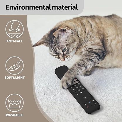 Hi Color Silicone Cover for TCL RC813 FMB1/RC923/RC902V Remote Protective Case Sleeve for TCL Smart TV Remote RC813 FMB1 Case Cover (Black)
