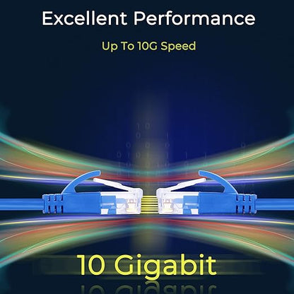 Rapink Patch Cables Cat6a 10ft (10 Pack) Slim, Cat6a Ethernet Patch Cable 10G Support, Snagless Cat 6 Patch Cable for Patch Panel to Switch, Flexiable Cat 6a Ethernet Cable with Gold Plated
