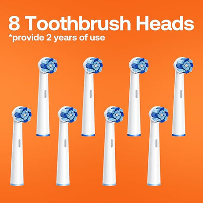 Bitvae R2 Rotating Electric Toothbrush for Adults with 8 Brush Heads, Travel Case, 5 Modes Rechargeable Power Toothbrush with Pressure Sensor, 3 Hours Fast Charge for 30 Days, Black