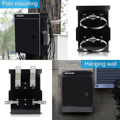 Outdoor Electrical Box, Cold-Rolled Steel Plate, Aluminum Alloy Back Beam, One-Piece Ventilation Design, IP65 Waterproof, Wall/Pole Mounted (17.8" x 13.8" x 7.9")