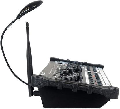 Rockville ROCKFORCE W4 384 Channel Wireless DMX Lighting Controller, MIDI Control, Built-in 2.4GHz Transmitter, Music Triggering, Wide Voltage Input, for DJs and Stage Lighting
