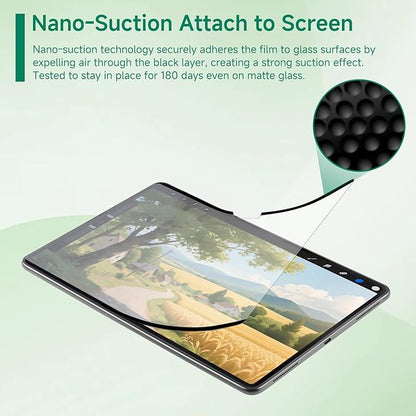 Nano-Suction Paper Feel Screen Protector for iPad Pro 11 inch 2024, Removable, Reusable, Write as Real Paper, Anti Glare, Stable