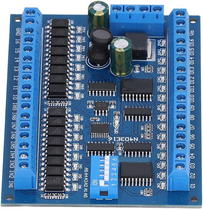 16 Input 16 Output Expansion Board RS485 16 Channel Remote Control Switch Module PLC IO Module DC 6.5‑30V for Smart Home Camera(Single board)