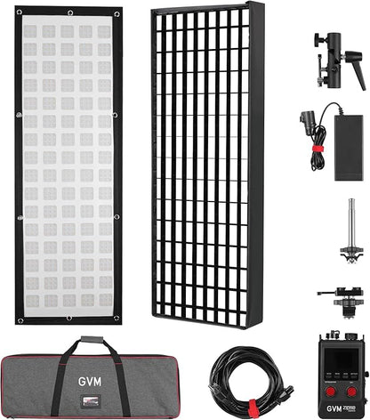 GVM Z200B Flexible LED Light Panel with Bluetooth Control, 200W Photography Light with Zipper Splicable, 2700K-6800K, Ultra-Thin 12"x36" Video Light with Softbox for Studio, Film, Vlog, Photography