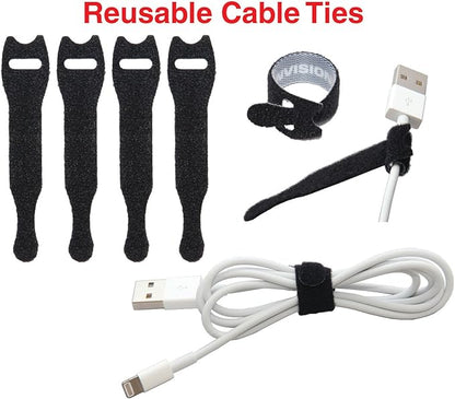 Heaviest Cable Organizer on The Market! Compact and Weighted Desktop Cord Holder and Cable Organizer, Eco-Friendly Silicone, No Bad Smell, Bundled with 4 Reusable Cable Ties! (Fuchsia Pink)