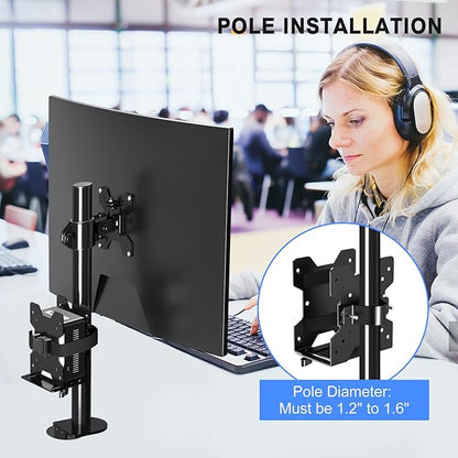 Pholiten Adjustable Thin Client Mini PC Mount Bracket,CPU VESA Under Desk and Monitor Arm Computer Holder