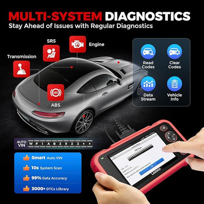 LAUNCH OBD2 Scanner CRP123I V3.0 Elite,2026 Lifetime Free Update Engine ABS SRS Transmission Scan Tool, Oil/Throttle/SAS/EPB/DPF/BMS Reset/ABS Bleeding Car Scanner,FCA SGW, CANFD & DoIP,Battery Test