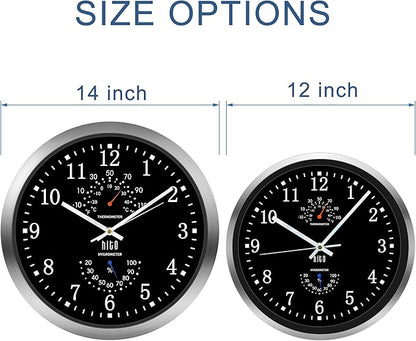 HITO 14 Inch Silent Wall Clock Battery Operated, Large Wall Clock for Living Room Decor, Office, Classroom, Bedroom