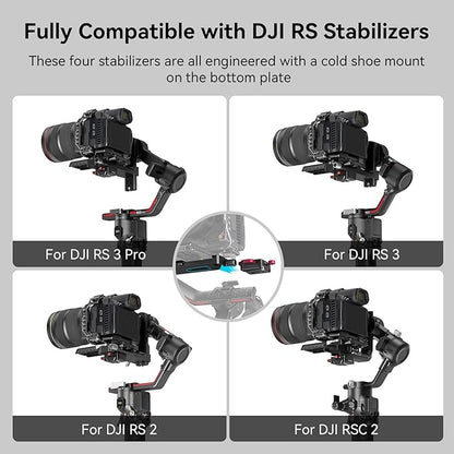 SMALLRIG Mini V Mount Battery Plate for DJI RS 3 / RS 3 Pro/RS 2 / RSC 2 Gimbals, Comes with V-Lock, Cold Shoe & 1/4"-20 Threaded Holes for V Mount Battery & NP-F Battery - 4189