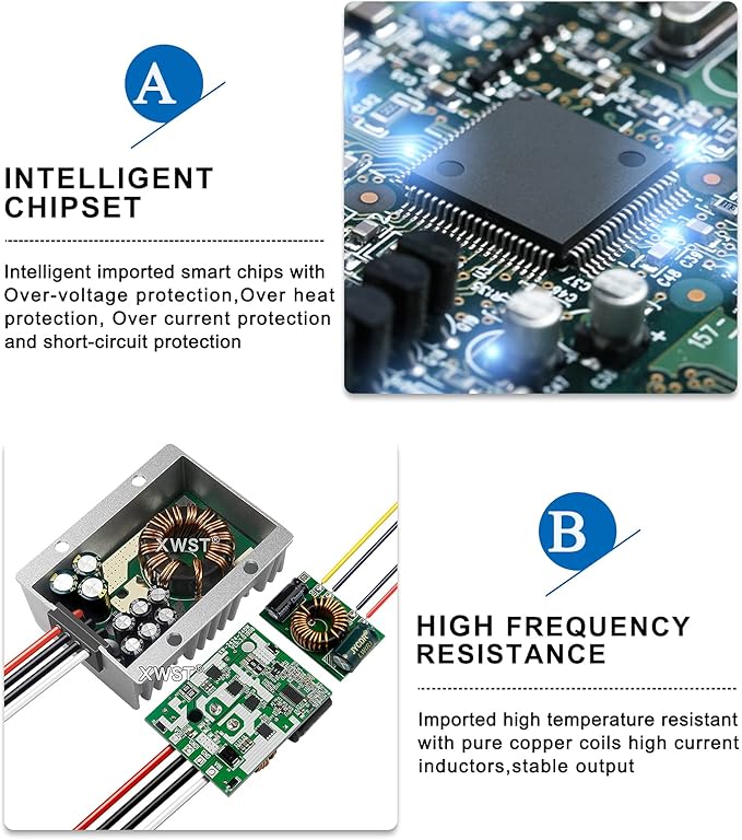 DC DC 12V to 15V 10A Step-up Module,Boost Converter 9V-13V to 15V Voltage Regulator,Waterproof Power Adapt 150W 15V Volt Transformer Module(12V to 15V 10A)