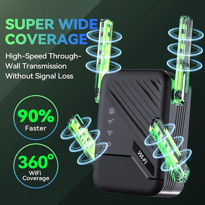 2026 Best WiFi Extender Signal Booster, Internet Extender Covers Up to 13389 Sq.ft for Home, Long Range WiFi Repeater with Ethernet Port, Wireless Router Amplifier Easy Setup,Wide Compatibility