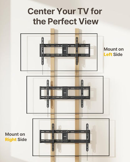 monTEK Heavy Duty Fixed TV Wall Mount for 43–95 Inch TVs, 1.1" Ultra Slim Low Profile Bracket, 200 lbs Capacity, Max VESA 800x400mm, Fits 16"/18"/24" Studs, Space-Saving for Large Flat & Curved TVs