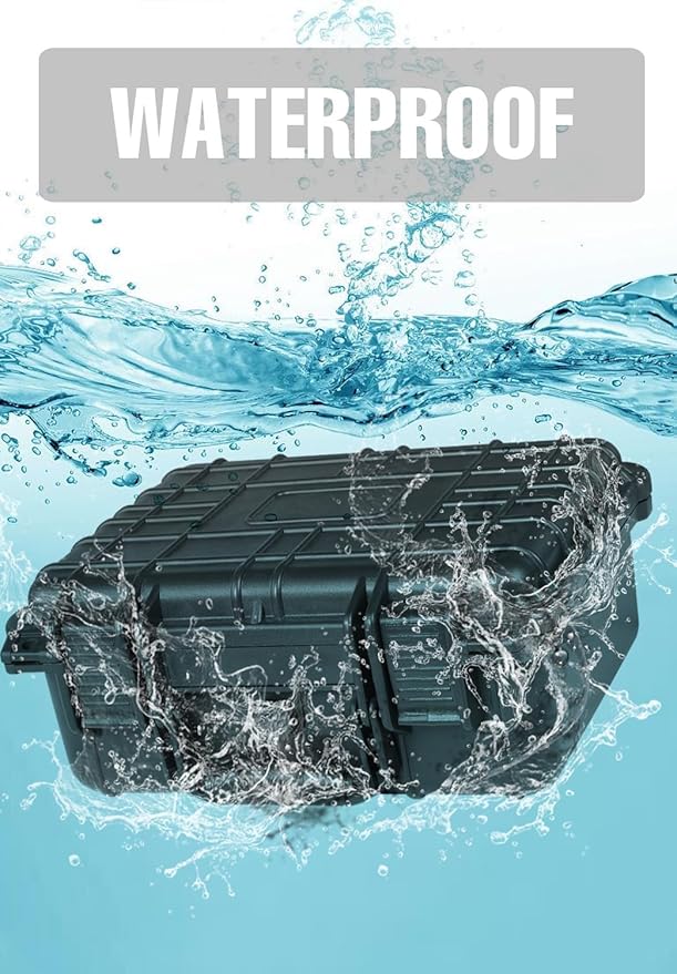 14x 11.5x 6.5 Inch Hard Case, Portable Weather Waterproof Protective Camera Case with Customizable Foam, Fit Use of Drones, Camera, Equipments, Black，upgraded