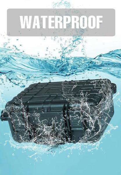 14x 11.5x 6.5 Inch Hard Case, Portable Weather Waterproof Protective Camera Case with Customizable Foam, Fit Use of Drones, Camera, Equipments, Black，upgraded
