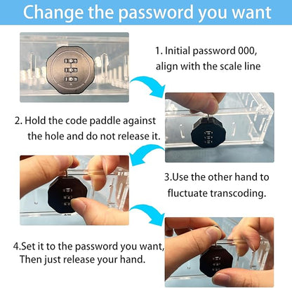 Young Dance Universal Thermostat Combination Lock Box, Clear Large Thermostat Guard for Wall Thermostats, Thermostat Cover Fits Thermostats 6.5 "H x 4.72 "W x 1.97 "D or Smaller (1 Set)