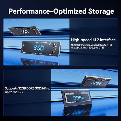 GEEKOM GT1 Mega AI Mini PC, with Intel 14th Gen Core Ultra 9 185H | 32GB DDR5 1TB NVMe SSD | Intel Arc Graphics | Dual 2.5G LAN & WiFi 7 | 8K Quad Display | Windows 11 Pro | 3-Year Warranty | SD Solt