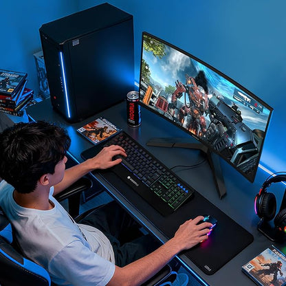 KOORUI 27 Inch Curved Gaming Monitor QHD (2560 x 1440) 180Hz, 1ms 1500R Display, Adaptive Sync, 90% DCI-P3, HDMI 2.0 & DisplayPort 1.4, VESA, Tilt, Eye Care, 27E6QCA