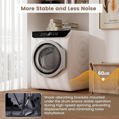 VCJ 2.8 cu.ft Portable Dryer, 1400W Electric Clothes Dryer with 6 Drying Modes & LED Control Panel, Front Load Compact Dryer for Home, Apartment, Dorms