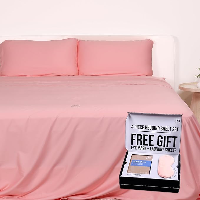 THE LAD COLLECTIVE 3.0 King Bedding Set - 4-Piece Bedset w/Fitted Sheet, Top Sheet & 2 Standard Pillowcases [Duvet Not Included] - Bamboo-Cotton - Acadia