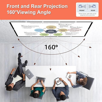 Projector Screen TOWOND 150 inch Projection Screen Indoor Outdoor Washable Anti-Crease 16:9 HD Rear Front Movies Screen for Home Theater Office