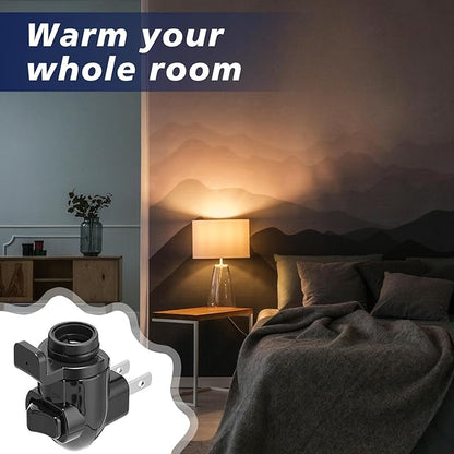 Tuanse 50 Sets Plug in Night Light Module Night Light Base with Shade Mounting Clip Plastic Lights Rotating Base for Making Your Own Decorative (Black)