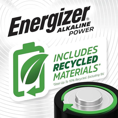 Energizer Alkaline Power D Batteries 12 Count (Pack of 1), Long-Lasting Alkaline Size D Batteries
