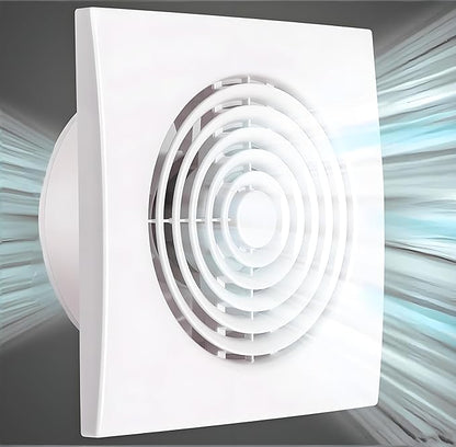 JOANAJO 6 Inch Exhaust Fan Bathroom Exhaust Fan Damper ABS Waterproof Ventilation Fan for Kitchen Garage Bedroom Home Office Ceiling window & Wall Mount White