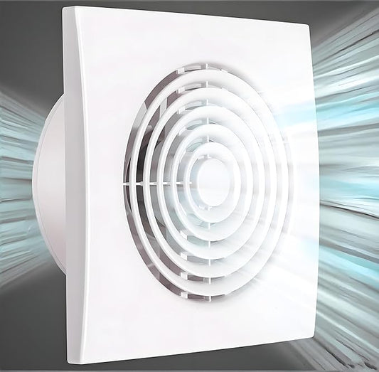 JOANAJO 6 Inch Exhaust Fan Bathroom Exhaust Fan Damper ABS Waterproof Ventilation Fan for Kitchen Garage Bedroom Home Office Ceiling window & Wall Mount White