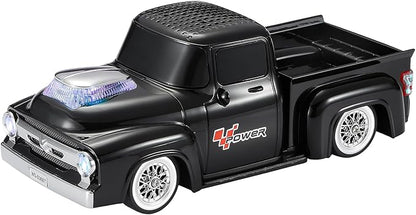 Vintage Pickup Truck Bluetooth Speaker, Retro Truck Model with HD Sound, Built-in Mic, LED Party Lights, TWS Dual Pairing, Multi-Interface Output, Portable Outdoor Speaker for Parties & Beach (BLACK)